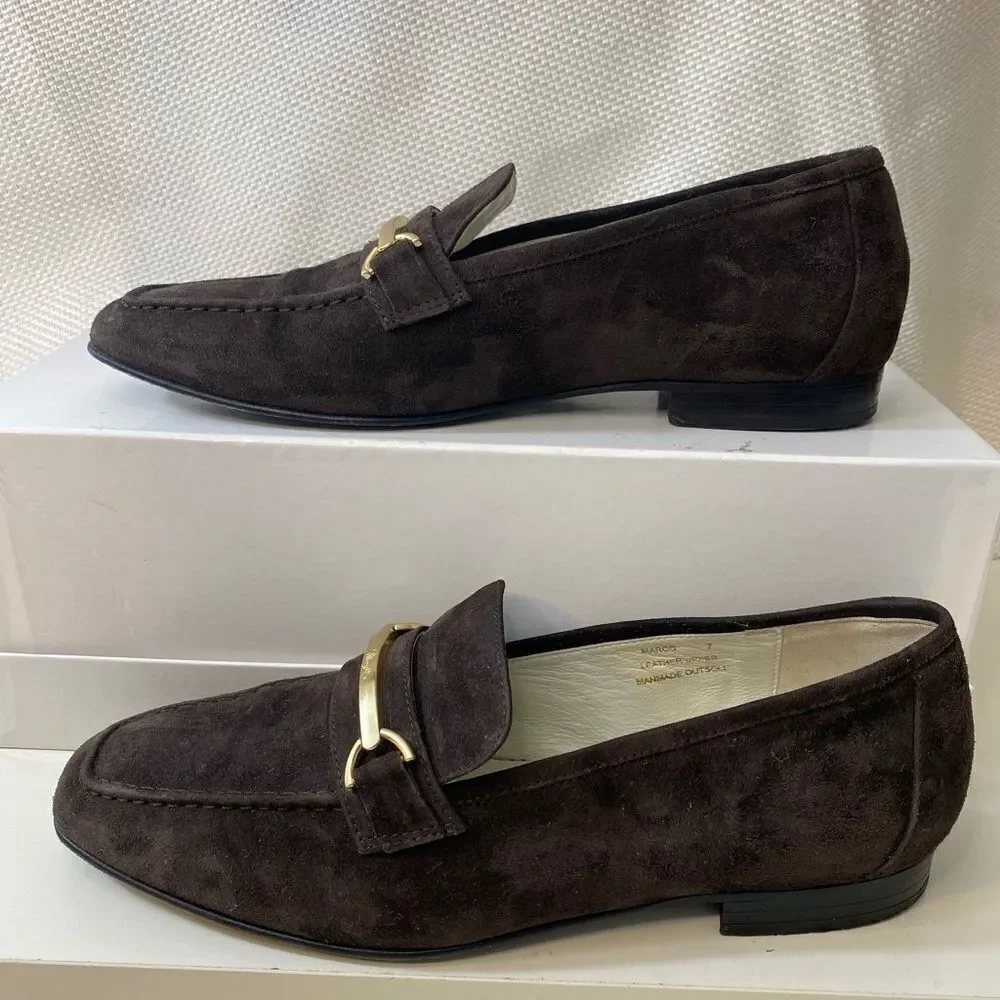 Bruno Magli brown suede loafers made in Italy size 37 or 7 - Picture 6 of 12